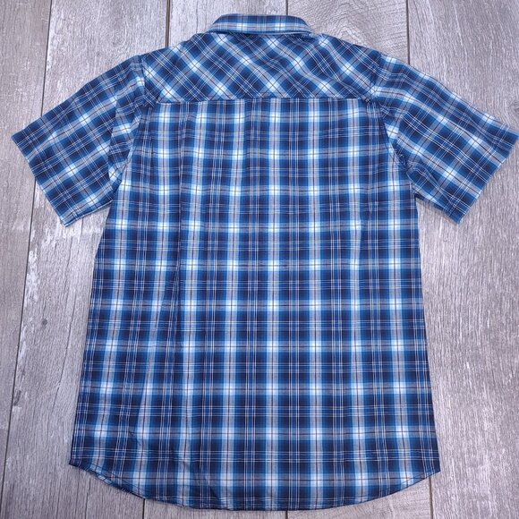 5.11 Tactical Shirt Mens Small Admiral Blue Breaker Plaid Pocket Short Sleeve - Picture 3 of 7